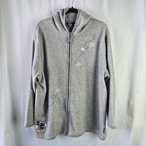 Vintage Mickey Unlimited Woman 22W /24W Fleece Jacket Snowflakes‎ Embroidered